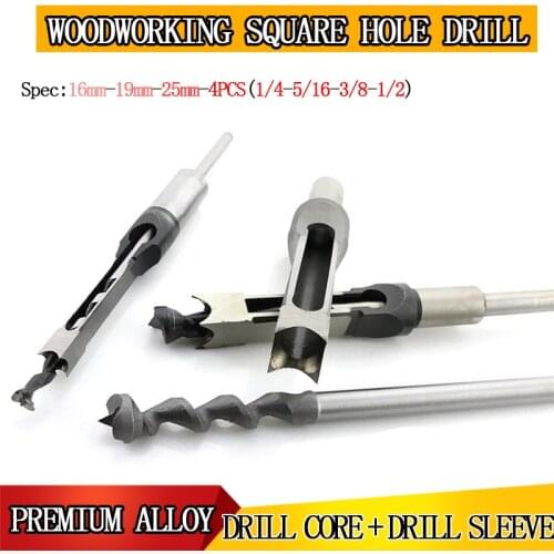1PCS/4PCS Metal square hole drill bit twist centering thread machining hole saw woodwork parts tool sandwich fixed hole saw set