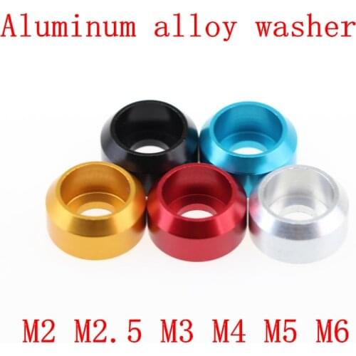 10pcs aluminum washer M2 M2.5 M3 M4 M5 M6 M8 Aluminum alloy cup head cone washer Crown Type washer gasket shim