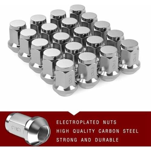20Pcs Wheel Lug Nut 12X1.5 Solid Auto Hub Screw Cover Bolt Rims 35MM Nut Accessories Compatible for Ford