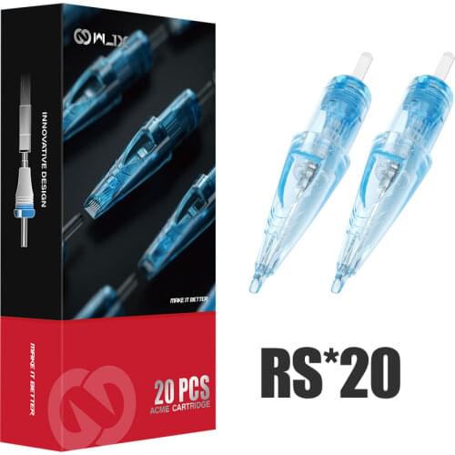 20 Pcs/Box Disposable Tattoo Cartridge Needles RS Round Shader Permanent Makeup Needles Sterilized Tattoo Needles Supplies