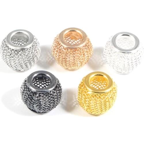 20pcs Alloy Metal Round Hollow Beads Jewelry Findings Spacer Beads For DIY Jewelry Making Charms Bracelet Necklace Accessories