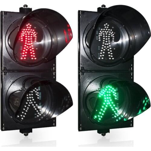Outdoor 200mm Diameter Sidewalk LED Red Green Pedestrian Traffic Lights