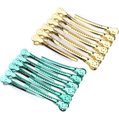 24 Pieces Duck Bill Hair Clips Metal Alligator Curl Clips Sectioning Clips with Multi Holes