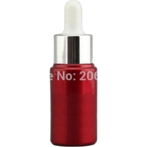 30ML red glass bottle ,dropper bottle with shiny silver collar white bulb