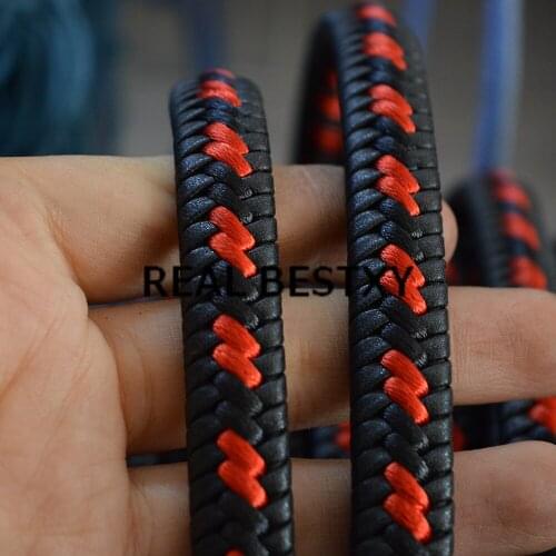 5m/lot approx: 12*6mm Fiber Braided Leather String Cord For DIY Bracelet Jewelry Making Rope Craft Jewelry Accessories Material