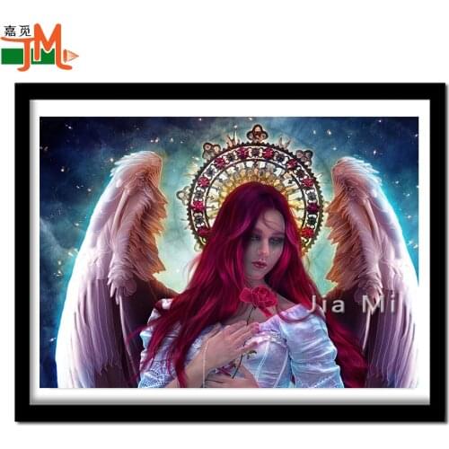5D DIY Diamond Embroidery Fantasy Sorrow Angel Full Kits Needlework Diamond Painting Cross Stitch Tears Woman Flower Decor Home