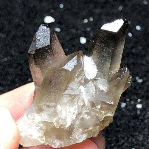 92.8gNatural crystal tea Topaz rough smoky crystal Obelisk aura healing round vein home decoration1PC