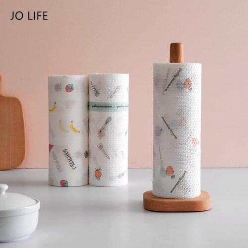 JO LIFE Cleaning Cloths Non-Woven Fabric Lazy Rags Cartoon Printing Disposable Dish Paper Towel Cloth for Kitchen