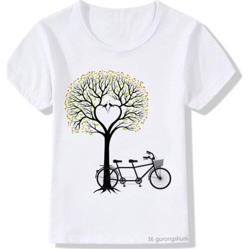Kids T Shirt Anime Simple Life Love Tree Cartoon Print Girls T-shirt Summer Boys/girls Universal Casual Custom Children Clothing