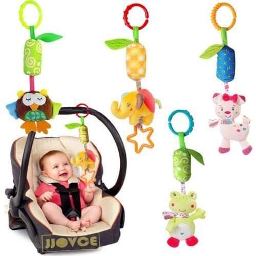 Baby Rattle hand Bell Infant Toy Animals Plush Toys Mobile Baby Bed Chimes Rattles Bell