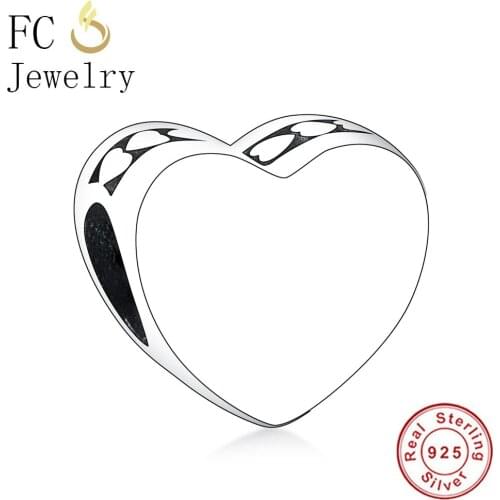FC Jewelry Fit Original Brand Charms Bracelets Bangle 925 Sterling Silver Love Heart Crossed Beads Women Making Berloque 2019