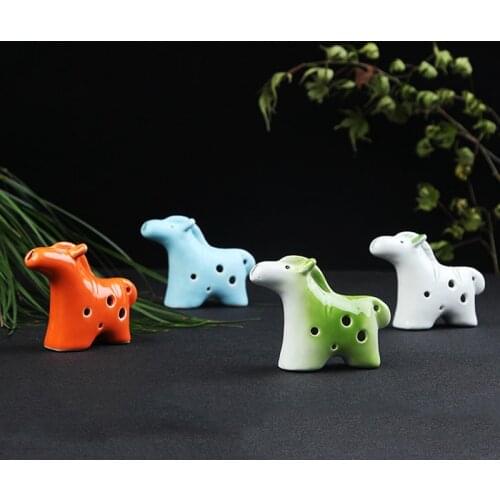 6 Holes Ocarina Horse Ocarina Flute Wind Orff Musical Instruments Flute Zelda Ceramic Flauta for Childen Toy Ocarina FLU04