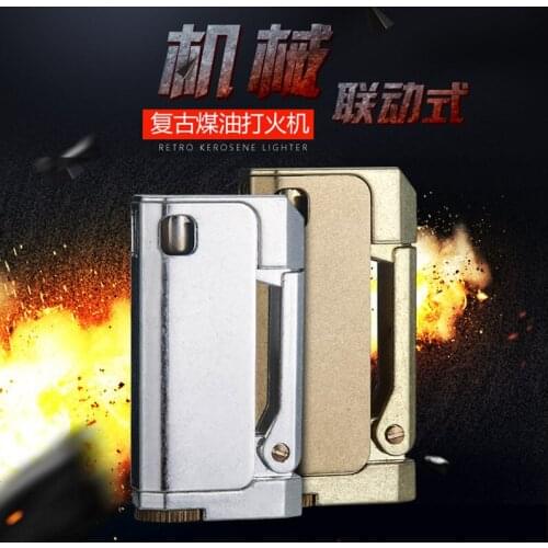 Pure Copper Kerosene Lighter Flint Lighter Classic Retro Grinding wheel Oil Petrol Windproof Inflated Gasoline Lighter