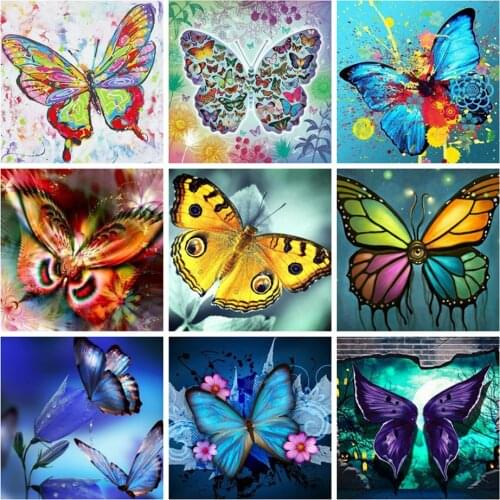 LZAIQIZG Full Square/Round Diamond Painting Butterfly Home Decoration Diamond Mosaic Animal Cross Stitch Handmade Gift