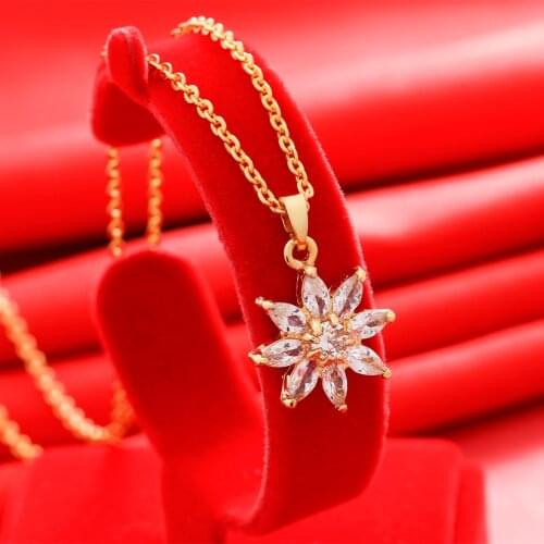 Gligli Small Necklaces For Women/Girl Gold Color Pendant Thin Chain Jewelry Ladies Festival Gift