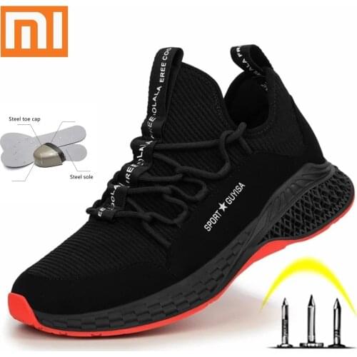 Xiaomi Mijia Men Work Safety Shoes Puncture-Proof Anti-Smashing Work Boots Breathable Lightweight air mesh upper Steel Toe Shoes