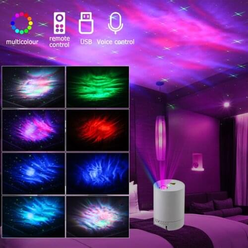 Night Light Starry Sky Projection Light LED Rotating Star Projector Colorful Dream Star Water Wave Bedroom Bedside Lamp Decor