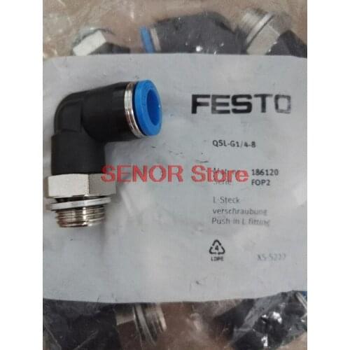 New original L-shaped quick-plug threaded joint QSL-G1/4-8 186120 brand new