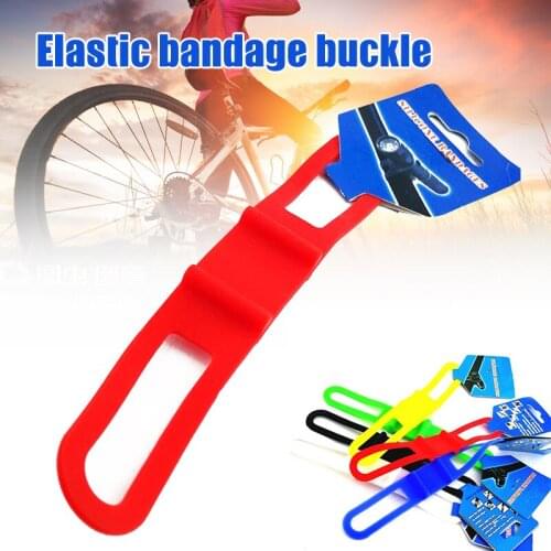 Wholesale Bicycle Handlebar Silicone Elastic Belt Bike Light Strap Bandage Torch Bands Flashlight Clip Bicycle Light Holder N66