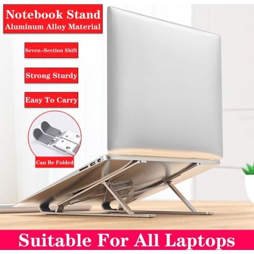 Laptop Stand For MacBook 7 Level Adjustable Portable Aluminum Alloy Laptop Stand Foldable Holder For MacBook Air Pro 13 Notebook