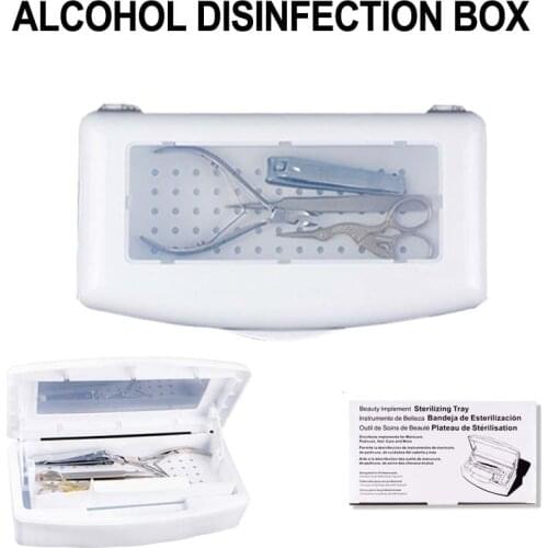 Pro Nail Sterilizer Tray Disinfection Box Steel Metal Nipper Equipment Cleaner Tools For Manicure Tools Alcohol Disinfection Box