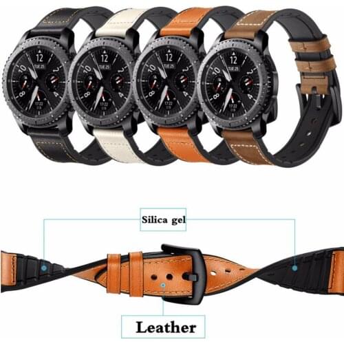 Leather sport strap for Samsung Gear S3 Frontier/Classic Watch 46mm 42mm replacement watchband 20 22mm band wrist bracelet belt