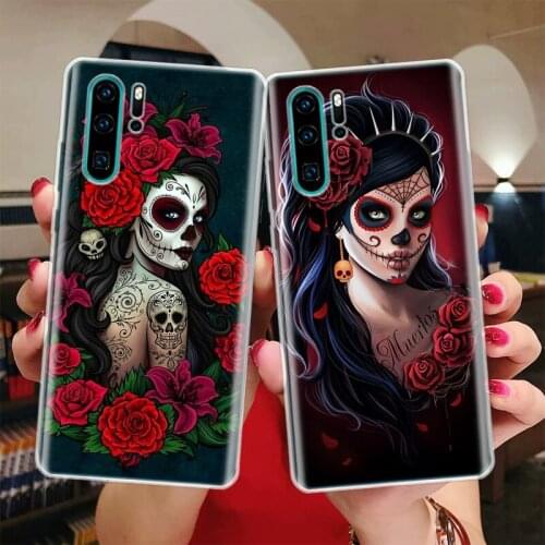 Catrina Beautiful Rose Girl Skull Silicon Phone Case For Huawei Honor 10 9 20 Lite Y5 Y6 Y7 Y9 9X 8X 8S 8A 7X 7A 7S Pro + 10i20i