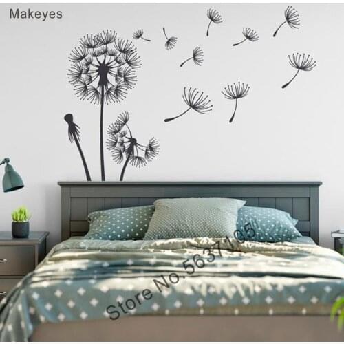 Makeyes Dandelion Wall Sticker Home Livingroom Wall Decal Floral Wall Art Vinyl Dandelion Design Modern House Decoration Q040
