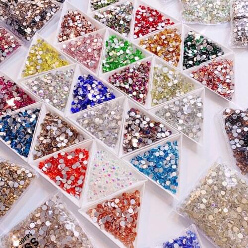 Top Glitter Clear Hotfix Rhinestones 1.3MM-6.5MM Super Bright Glass flatback Strass Iron On Clothes/Home/Jewelry/Phone DIY