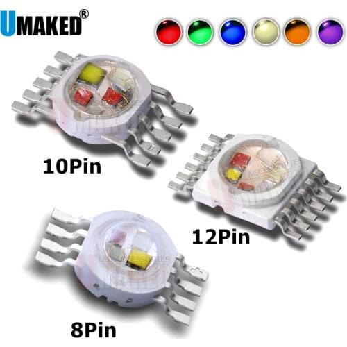 4W 10W 12W High Power LED Bead 45mil led lighting source, RGBWY led chip for stage light, Free shipping