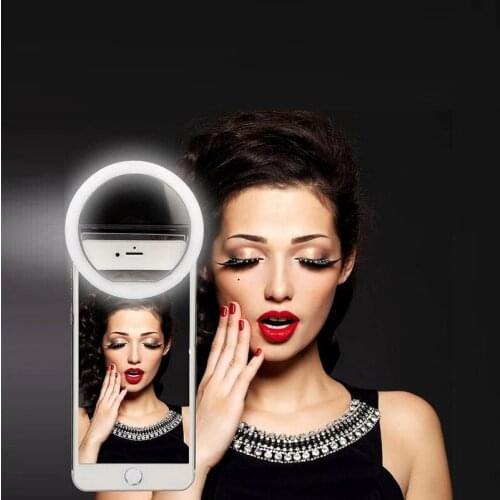 Universal Selfie Lamp Mobile Phone Lens Portable Flash Ring LED Camera Luminous Ring Clip Light For iPhone XS 11 Plus
