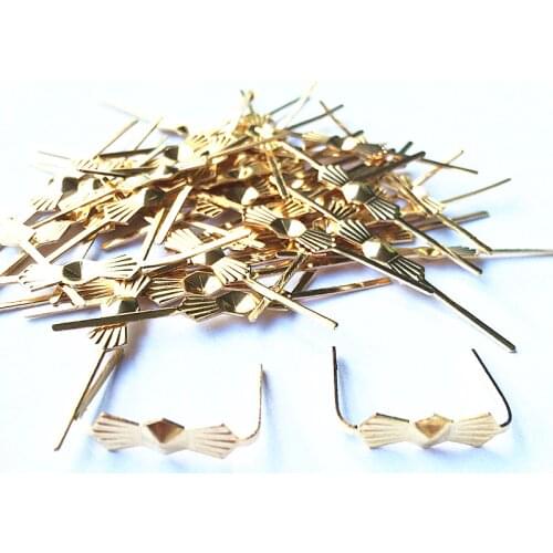 Top Quality 300pcs L40mm Gold Copper Material butterfly buckle/ BowTie Clips Beads Curtain Accessories Lighting Metal Connectors
