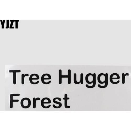 YJZT 20CM×6.5CM Funny Tree Hugger Forest Decal Number Car Sticker Vinyl Black/Silver 13D-0666