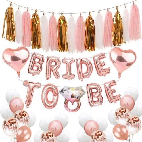 1set Rose Gold Bride Ballons To Be Foil Letter Balloons For Wedding Bachelorette Engagement Party Decor Hen Party Supplies