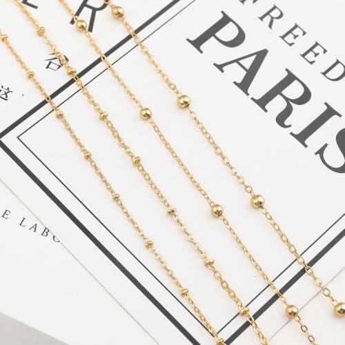 1M Length 18k Gold plated Jewelry Accessories Beads Chain Jewelry Making Hand Made Jewelry Findings DIY Chain Necklace