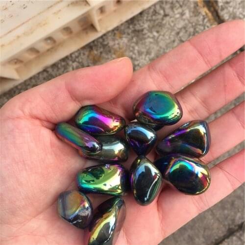 Natural Larimar gravel Polished rock Crystal Tumbled Stone Semi-Precious Stone for decoration