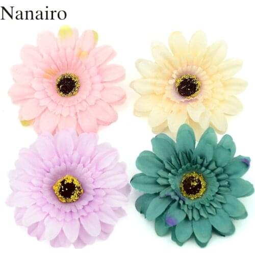 100PCS Lagre Dahlia Silk Artificial Daisy Flower Head For Wedding Party Decoration DIY Scrapbook Handmade Craft Fake Flowers