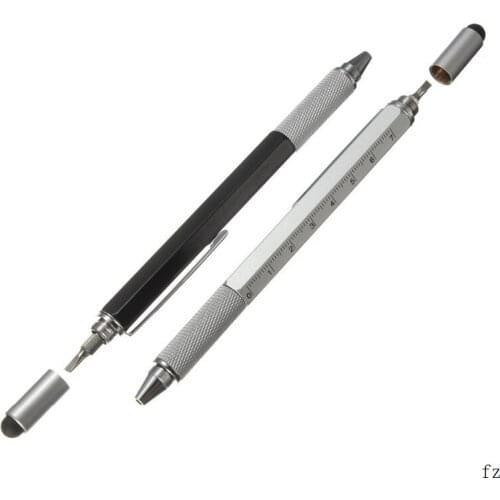 100 Pcs Multifunctional Ballpoint Pen Screwdriver Gift Tool Pen Touch Screen Metal Pens Scale Measuring Ruler