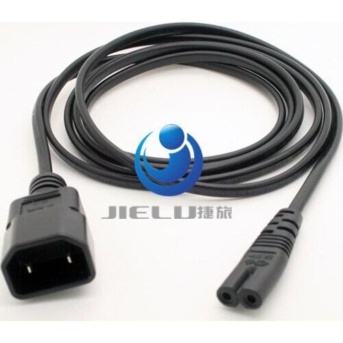 3.3FT IEC 3P Plug to 2P Kettle Female Power Extension Cable C14-C7 PC to Monitor 1M ,5 pcs