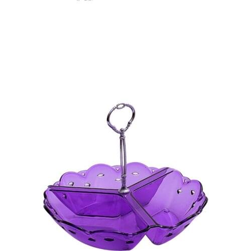 3'Lü Purple Hollowed Confectionary Bowl