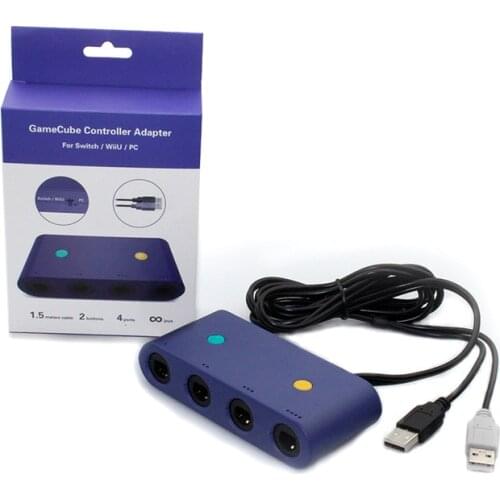 4 Ports USB for GameCube Controller Adapter Converter 1.5 M Cable 2 Buttons for Nintend Switch/UWii & PC Gamepad Super Smash Bro