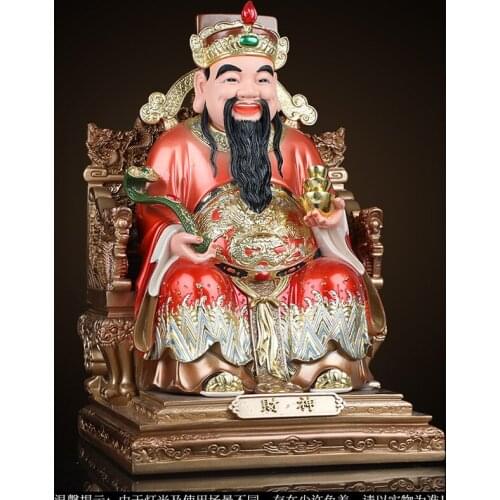 Asia HOME SHOP GOOD Company Shrine bring treasure money Good luck high grade God of wealth Mammon CAI SHEN YE Buddha statue