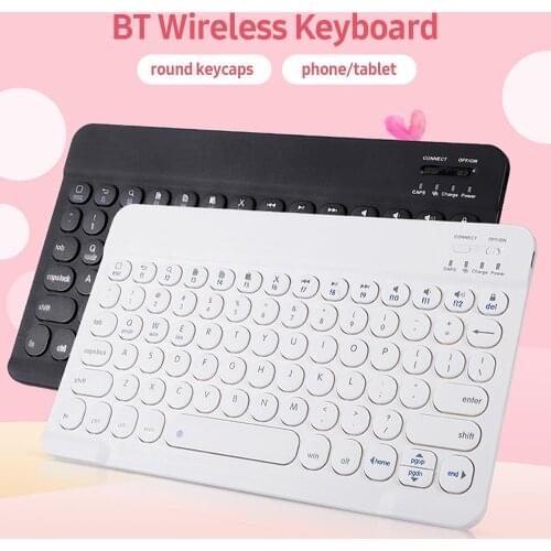 0301D Wireless BT Keyboard Ultra-thin Mini Round Keycap 78 Key Backlight Keyboard for Android/Windows/iOS Tablet/Laptop/Phone
