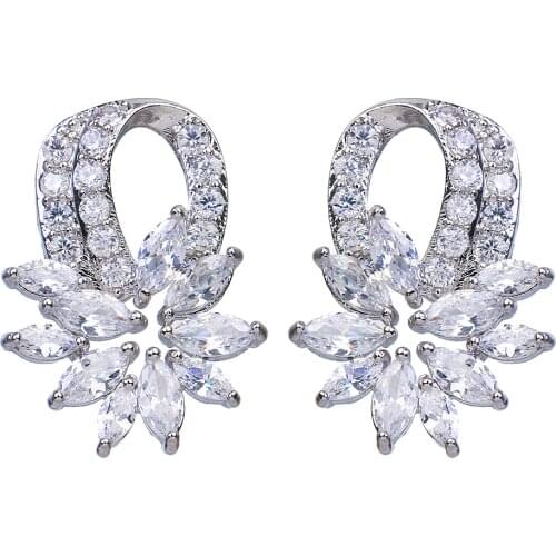 Bettyue Brand Fashion Charm AAA Cubic Zircon White Gold Color Geometric Jewelry Earrings For Woman Elegance Wedding Party Gift