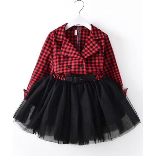Kids Baby Girls Clothes Set Autumn Long Sleeve Plaid Blouse Lace Skirt Princess Party Pageant Holiday Girl Clothing Dresses 2PCs