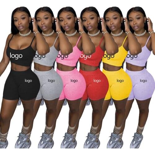 Designer Letter Print Shorts Suit Leisure Sports Brand Womens Fitness Two-piece Shorts Suit Women Wholesale