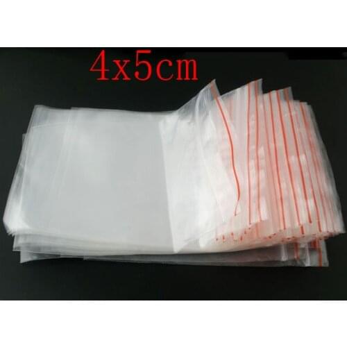 DoreenBeads 500 PCs Transparent Zip Lock Plastic Bags(Useable Space:5cm x 4cm) 6cm x 5cm(2 3/8" x2")