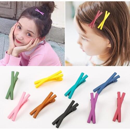 Fineone 6Pcs/Set Korea simple hairpin sweet girl heart candy color hairpin hair accessories