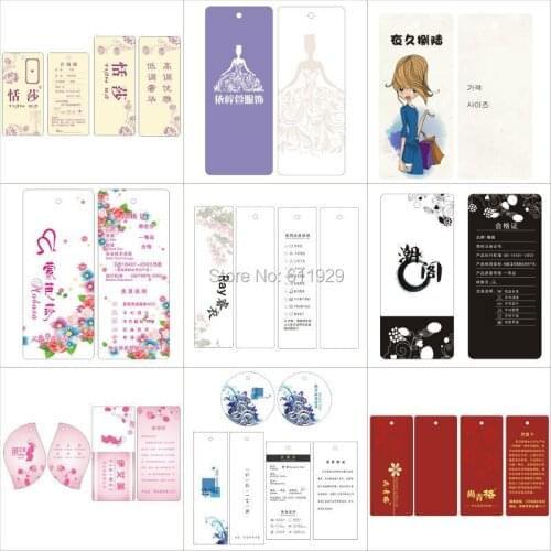 T-shirt clothing dress custom hang tag/garment printed tags/clothing labels/shape cutting hang tags 1000 pcs a lot