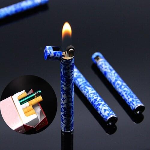 Creative Celadon Porcelain Mini Cigarette Cigar Lighter Lighter Inflatable Butane Gas Lighter Smoking Accessories Gifts for Men